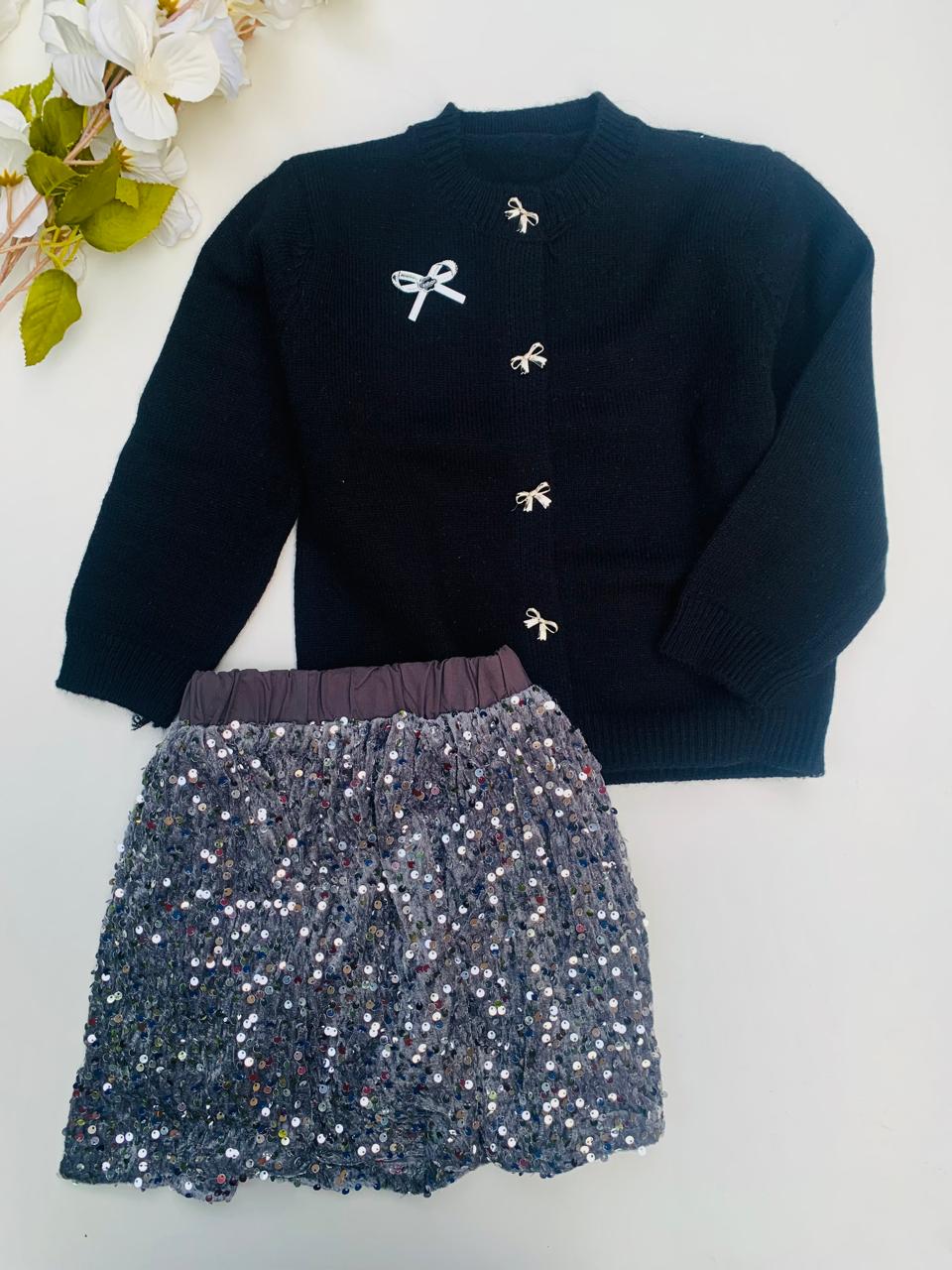 Formal wear Knitted Cardigan with Sparkly Skirt