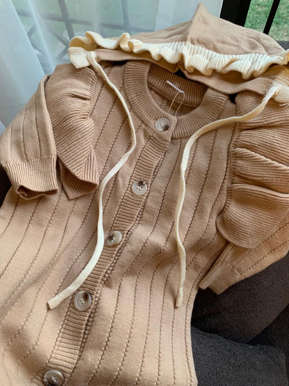 Knitted Sleepsuit with Cap