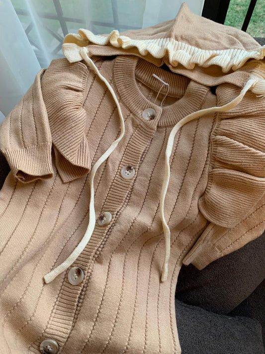 Knitted Sleepsuit with Cap