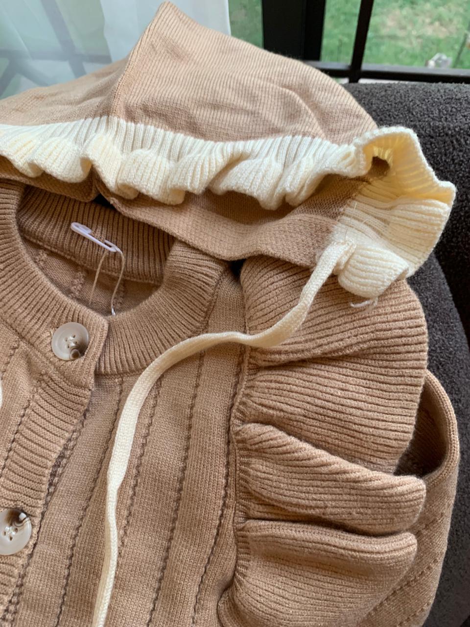 Knitted Sleepsuit with Cap