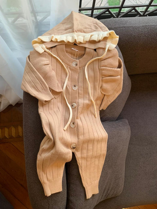 Knitted Sleepsuit with Cap