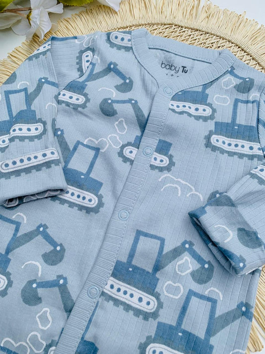 Tu Clothing Vehicles print ribbed Sleepsuit