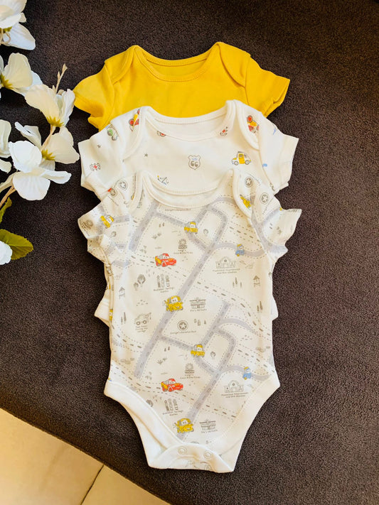 George Pack of 3 Disney Cars Bodysuits