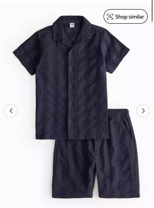 Tu Clothing Textured Shirt & Shorts Set