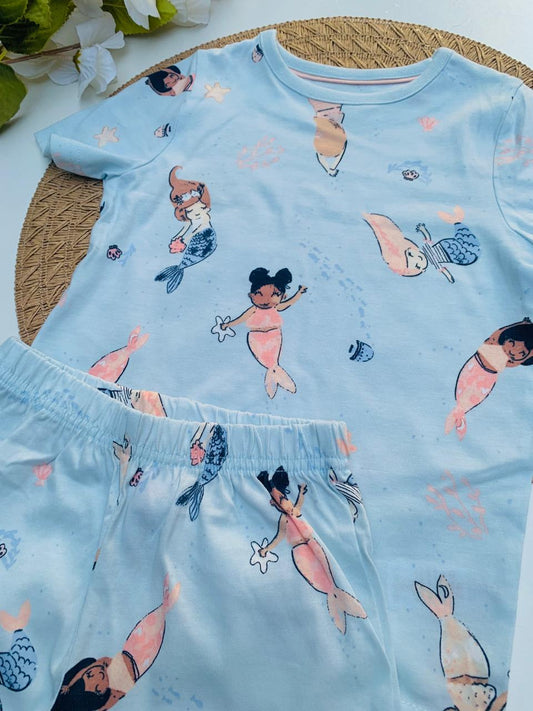 George Mermaid Print shirt & Short Set