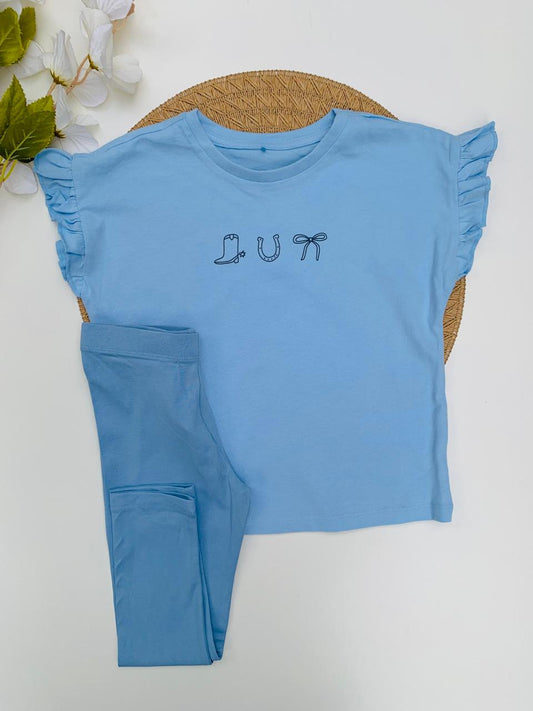 George Frill Ribbed Shirt & Trouser Set