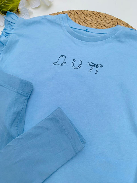 George Frill Ribbed Shirt & Trouser Set