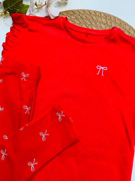 George Ribbed Bow Shirt & Trouser Set