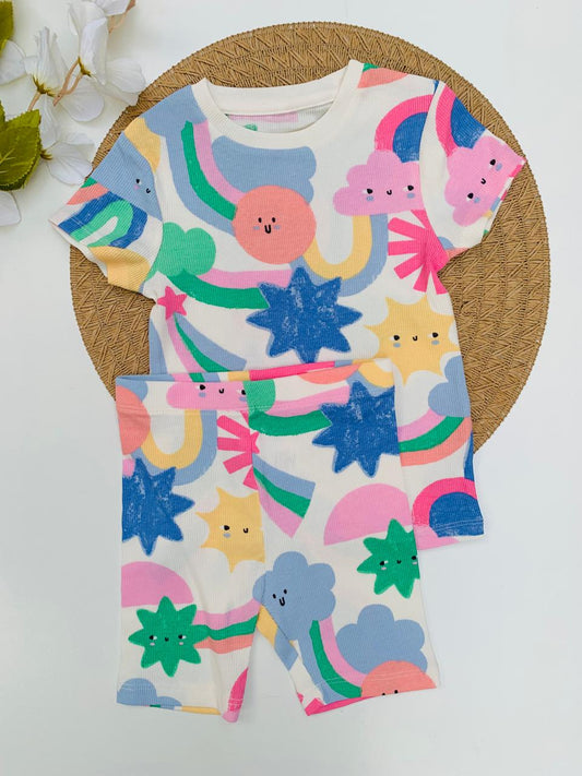 George Colorful rainbows Shirt & Shorts Set