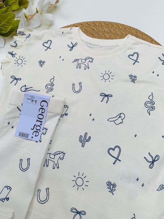 George Hearts & Bows Shirt & Trouser Set