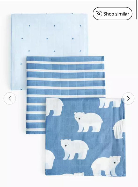 Tu Clothing Pack of 3 Muslin Squares