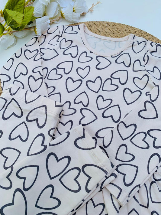 George Heart Print Frock with tights Set