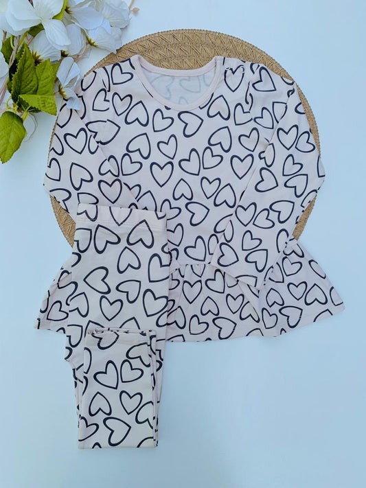 George Heart Print Frock with tights Set