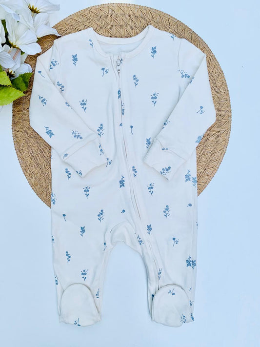 George Flower Print Sleepsuit