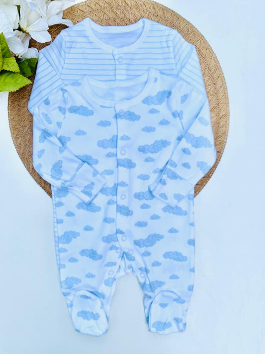 George Cloud Print Pack of 2 Sleepsuits