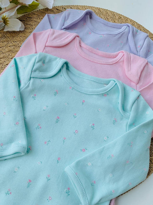 George Pack Of 3 Floral Bodysuits