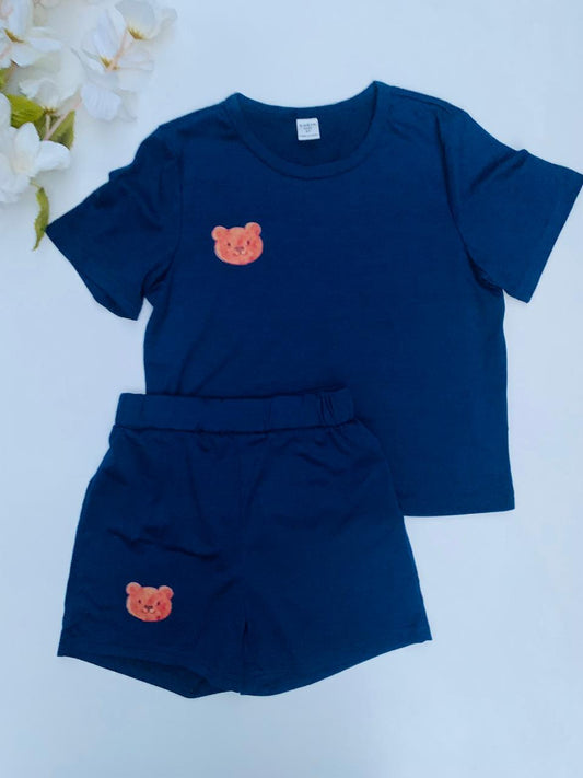 Shein Bear Face Shirt and Short Set