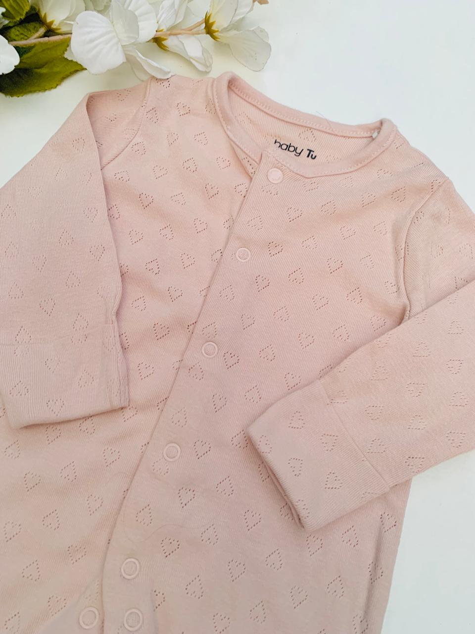 Tu Clothing hearts textured Sleepsuit