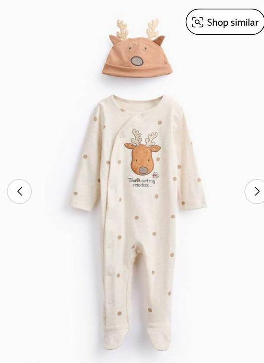 Tu Clothing "That's Not My Reindeer" Sleepsuit with Cap