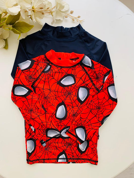 George Spider Print Pack of 2 swimming Shirts
