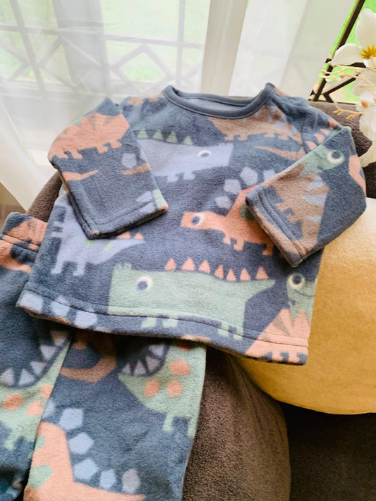George Dinosaur Print Fleece Shirt & Trouser Set