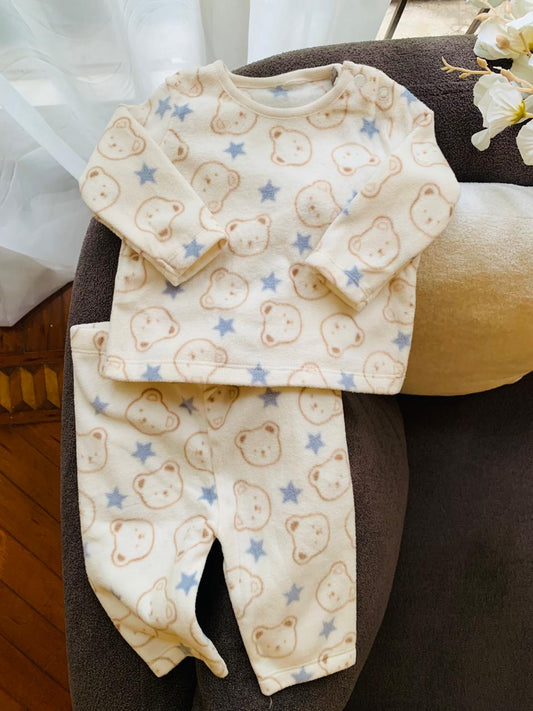 TU Clothing Bear Print Fleece Shirt and Trouser Set