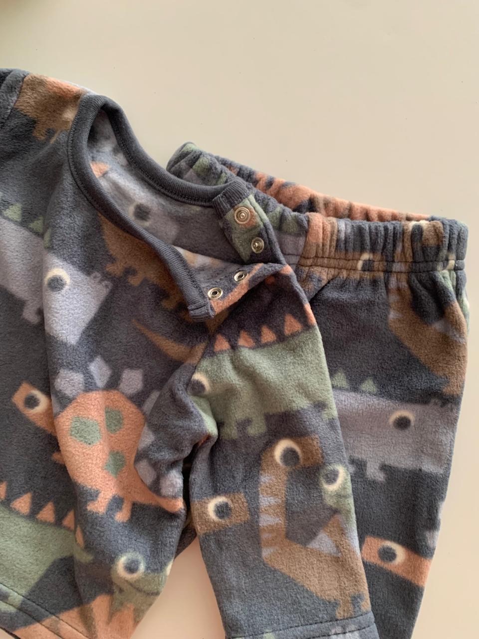 George Dinosaur Print Fleece Shirt & Trouser Set