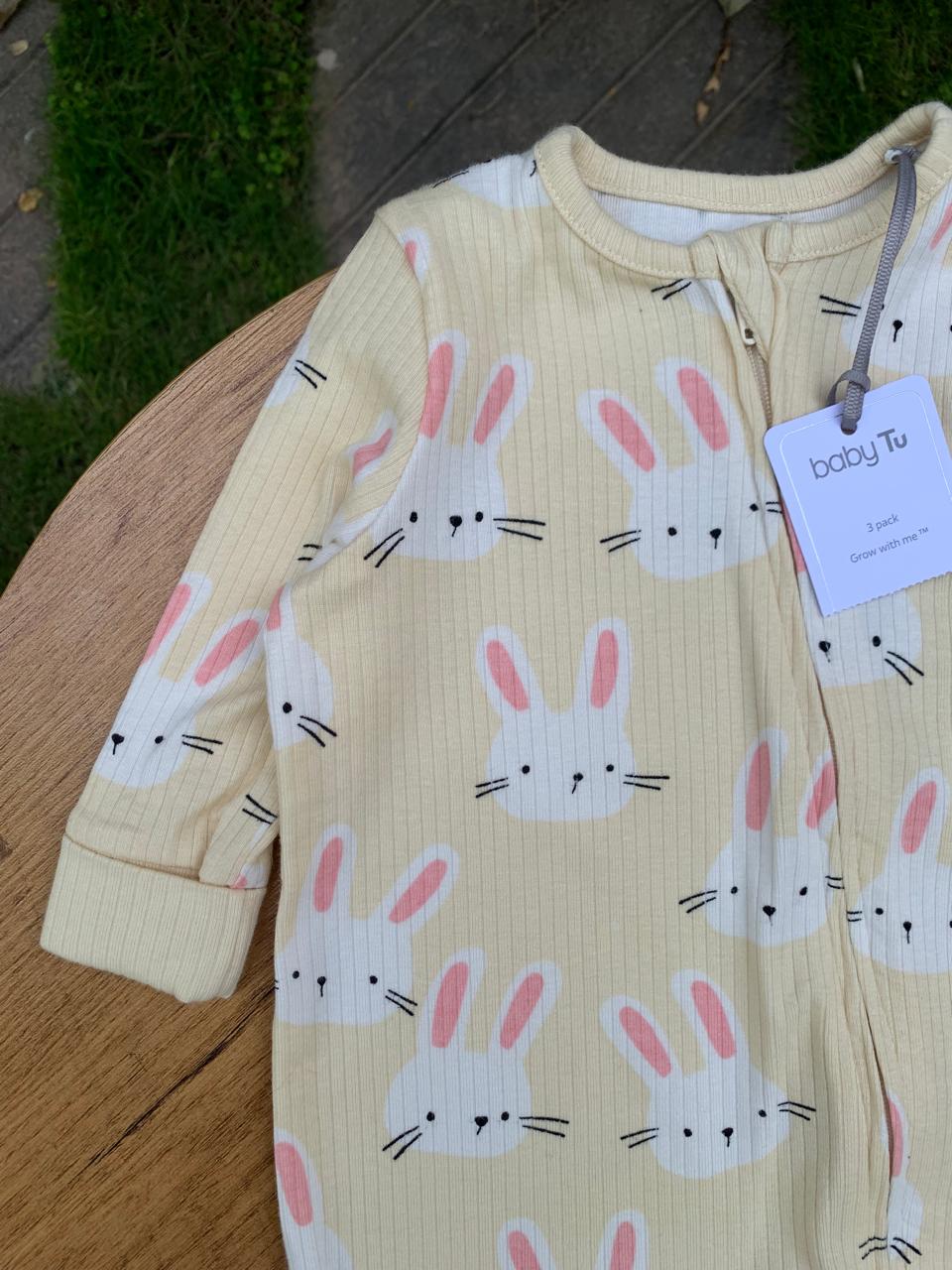 Tu Clothing Bunny faces print Sleepsuit
