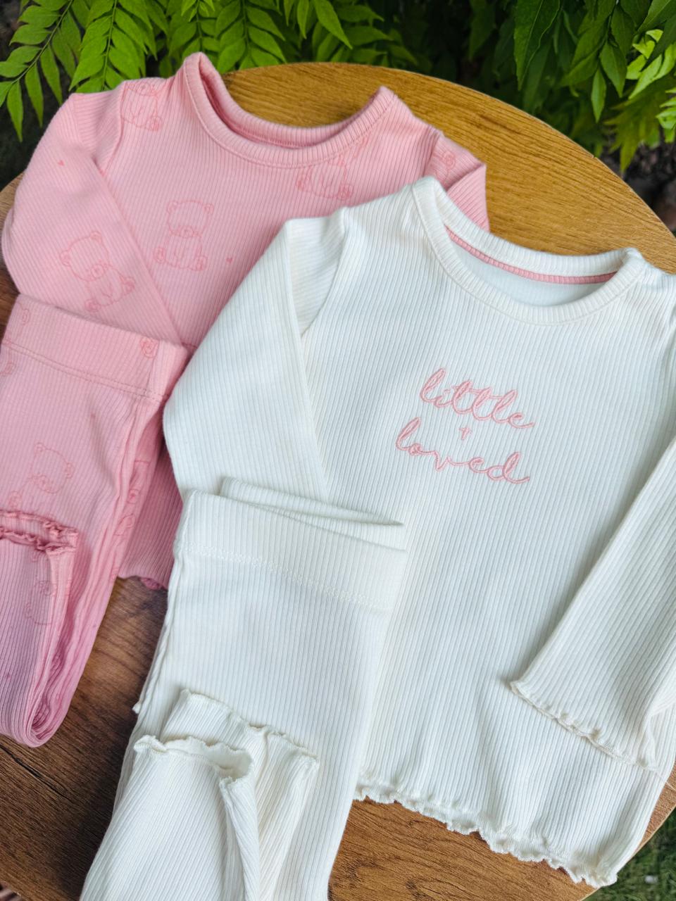 George Pack of 2 Ribbed "Little Loved" Pyjamas Set