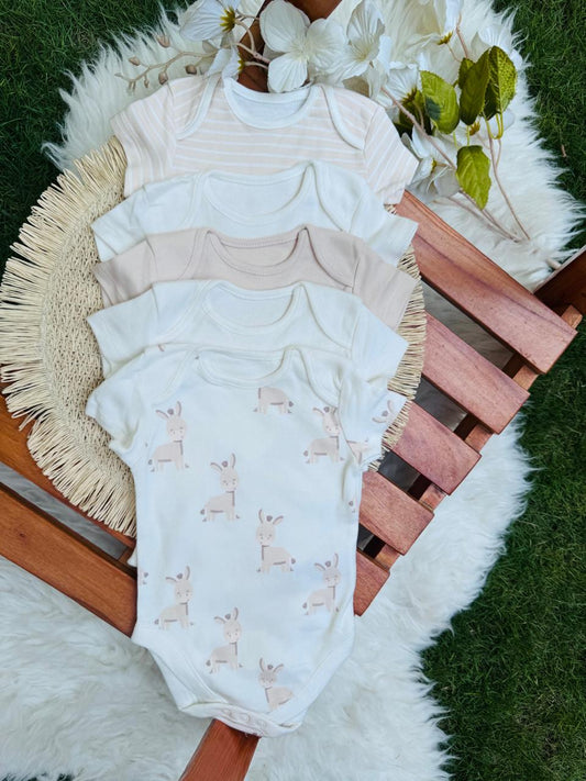 George pack of 5 Neutral print Bodysuits