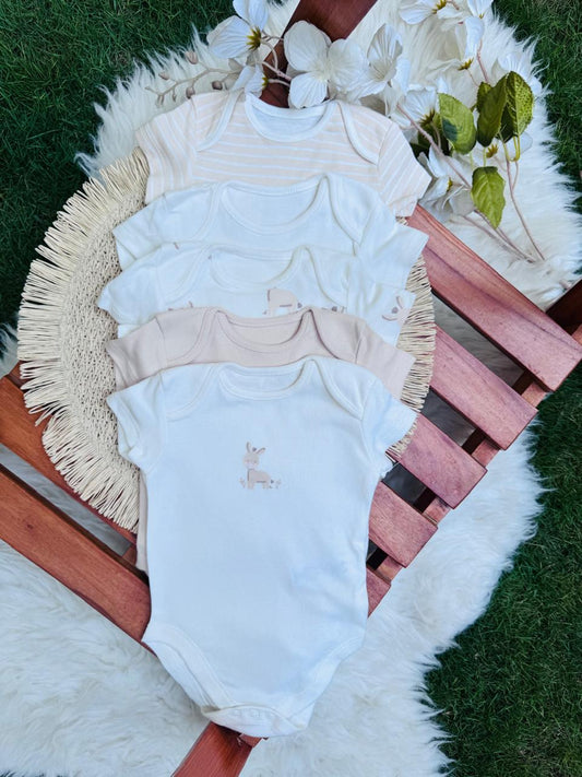 George pack of 5 Neutral Bodysuits