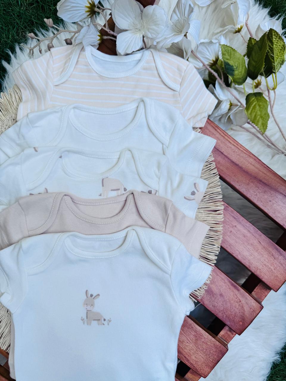 George pack of 5 Neutral Bodysuits