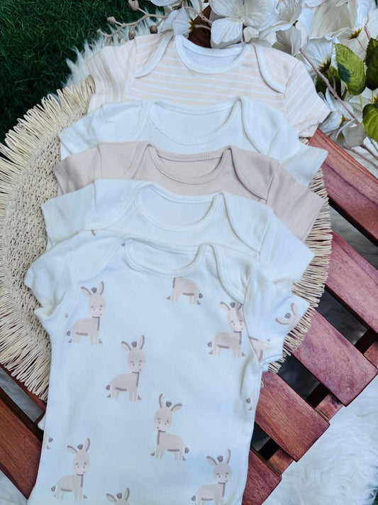 George pack of 5 Neutral print Bodysuits