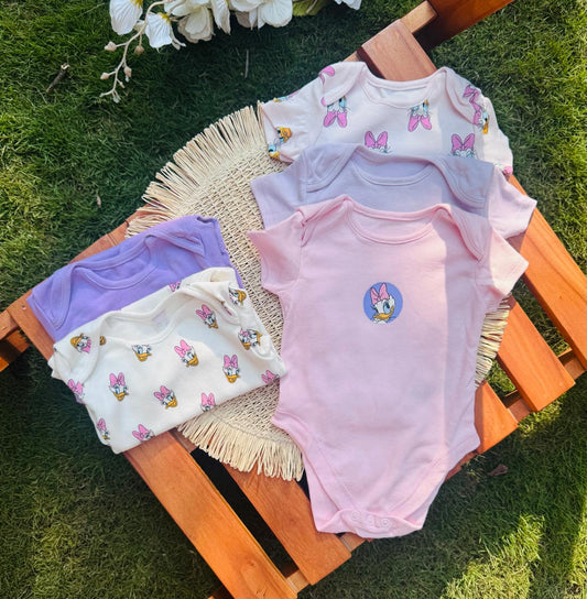 George pack of 5 Disney Daisy Duck print Bodysuits