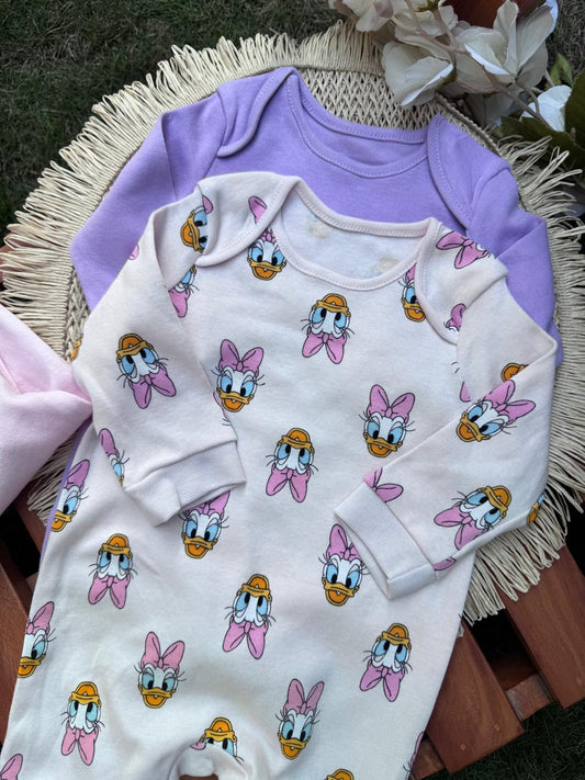 George pack of 3 Daisy duck print Sleepsuits