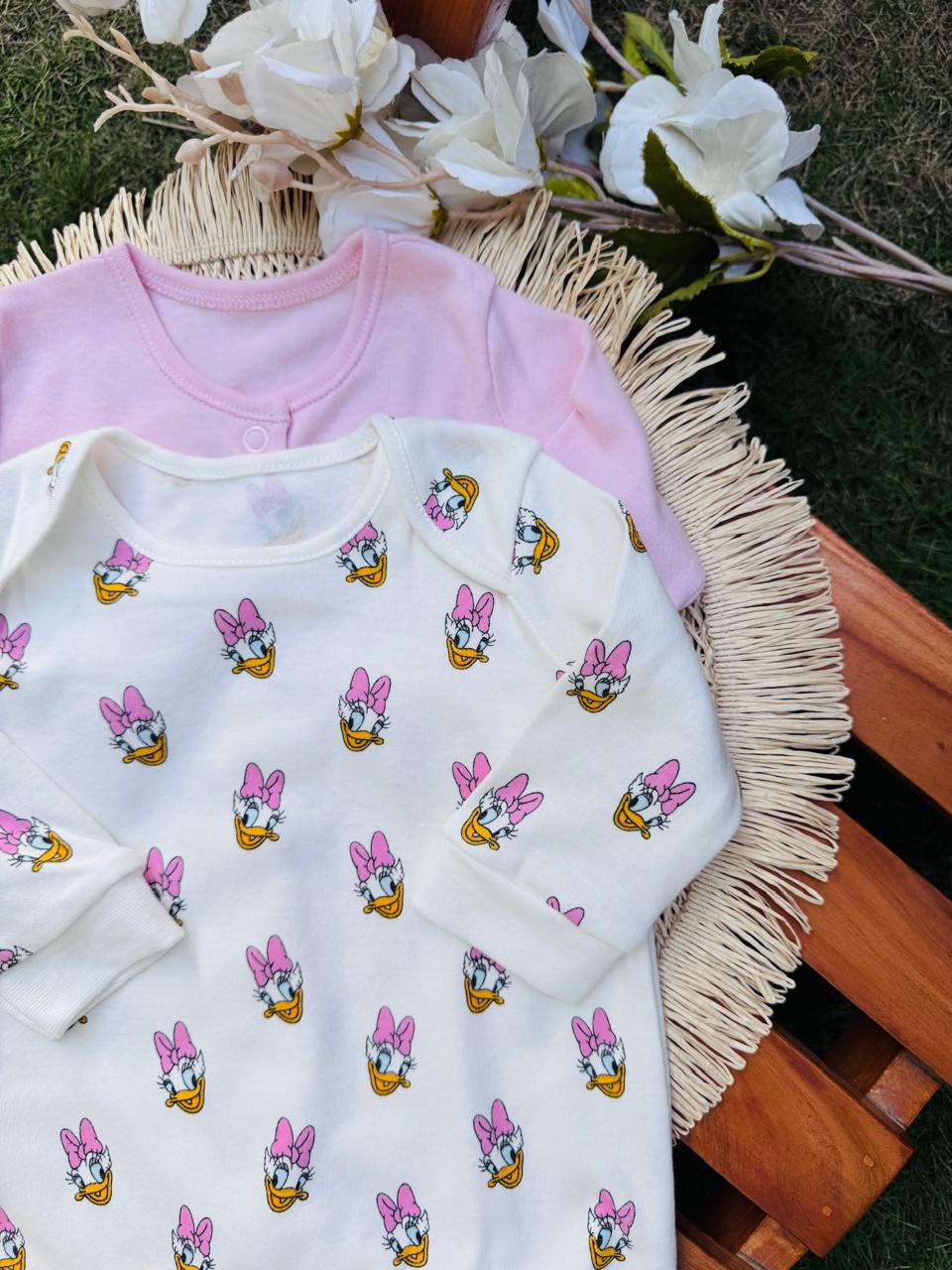 George pack of 2 Daisy duck print Sleepsuits