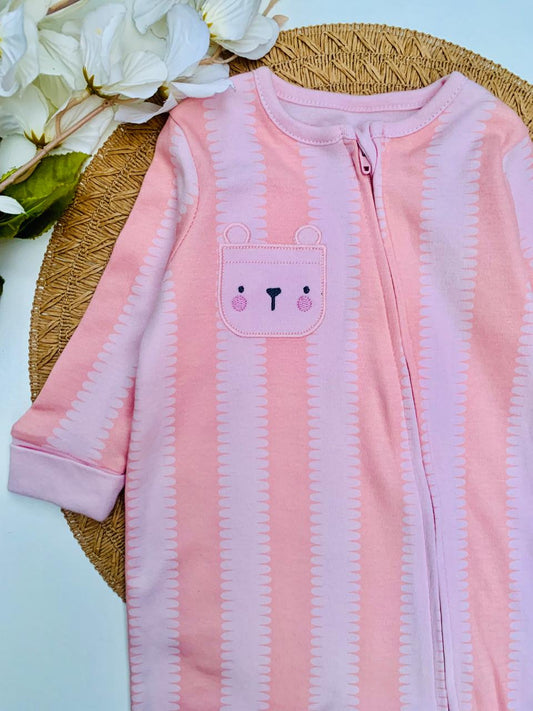 Tu Clothing Embroided Bunny face Sleepsuit