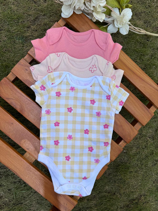 George pack of 3 Floral Bodysuits