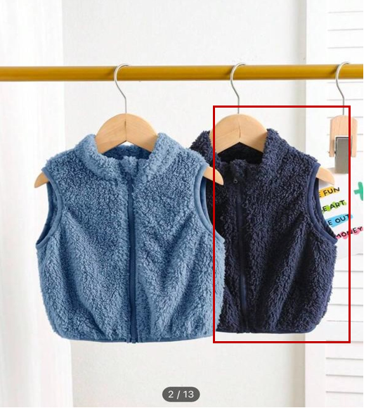 Shein Furry navy Blue Vest Coat