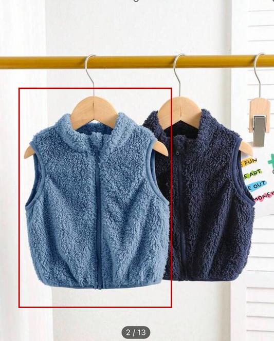 Shein Furry Blue Vest Coat