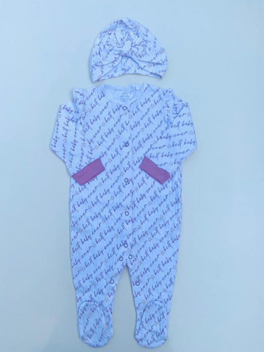 Next Ribbed Sleepsuit with cap