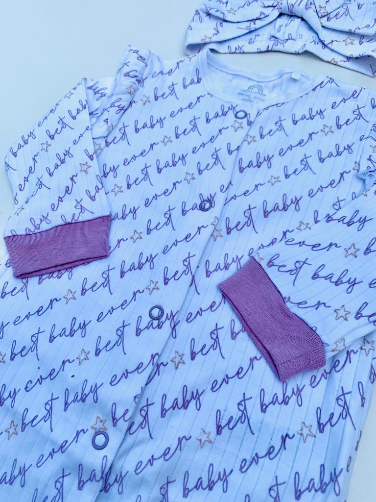Next Ribbed Sleepsuit with cap