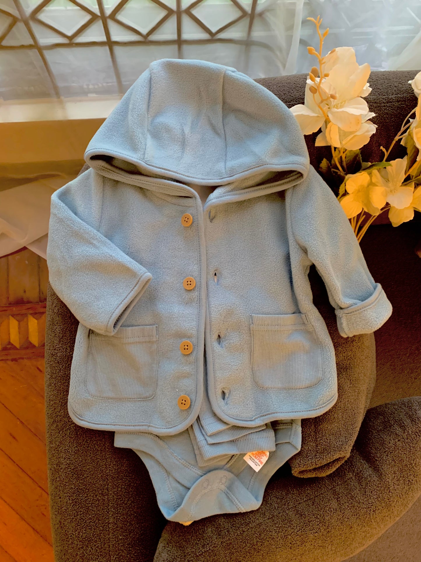 TU Clothing Cardigan Bodysuit & Trouser Set