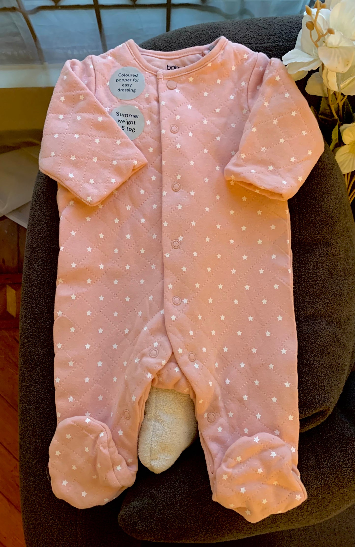 TU Clothing Quilted Star Print Sleepsuit
