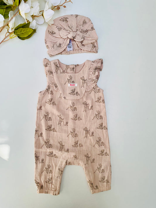 George Bambi Romper With Cap