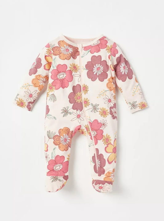 Juniors Zipped Pink Sleepsuit