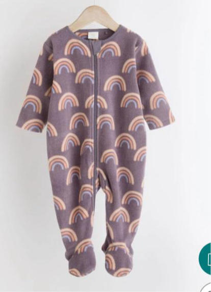 Next Fleece Rainbow Print Sleepsuit