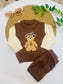 Knitted Embroidered Bear Sweater & Trouser Set