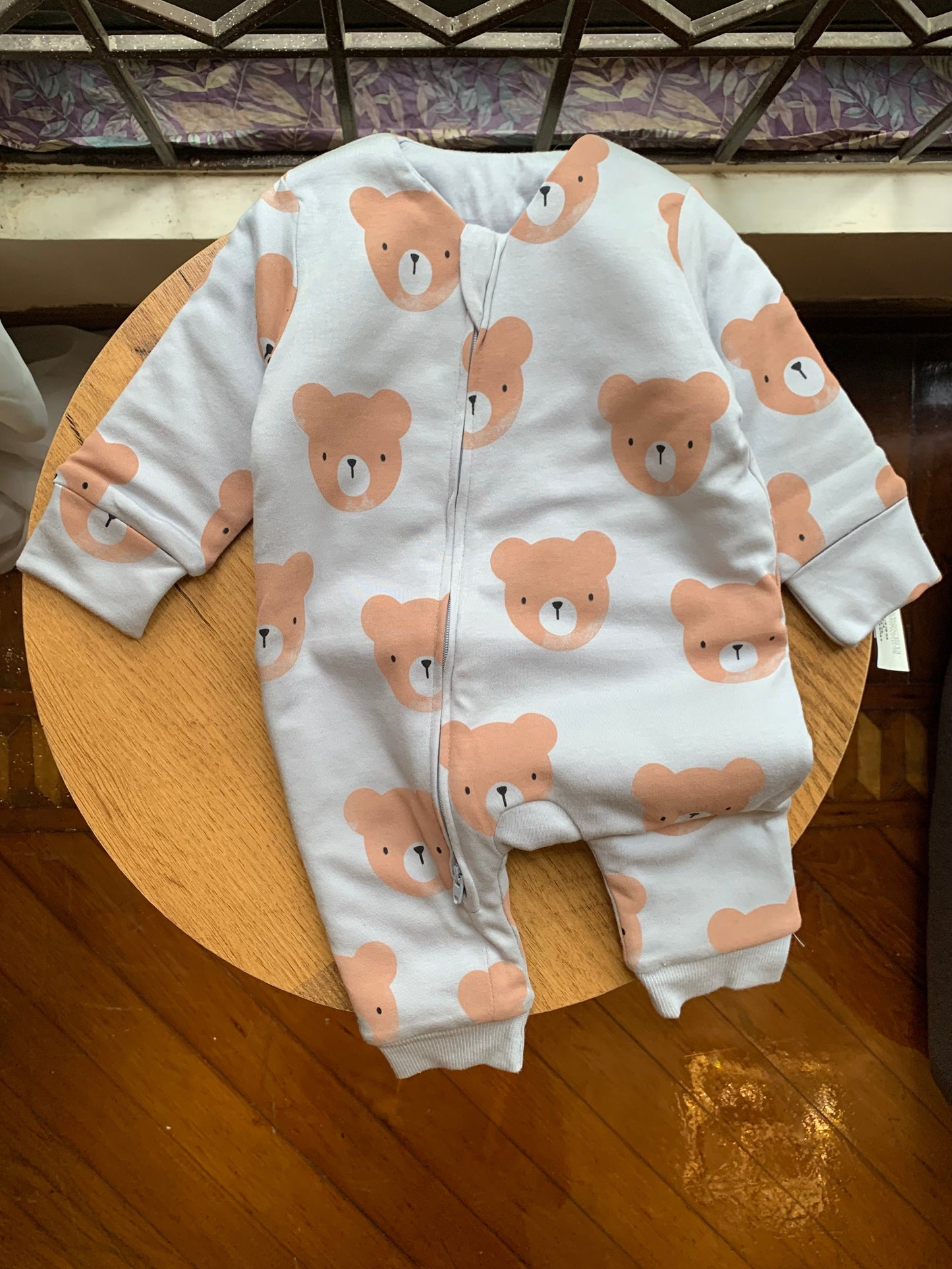 George Teddy Zip Fasten Wadded Sleepsuit
