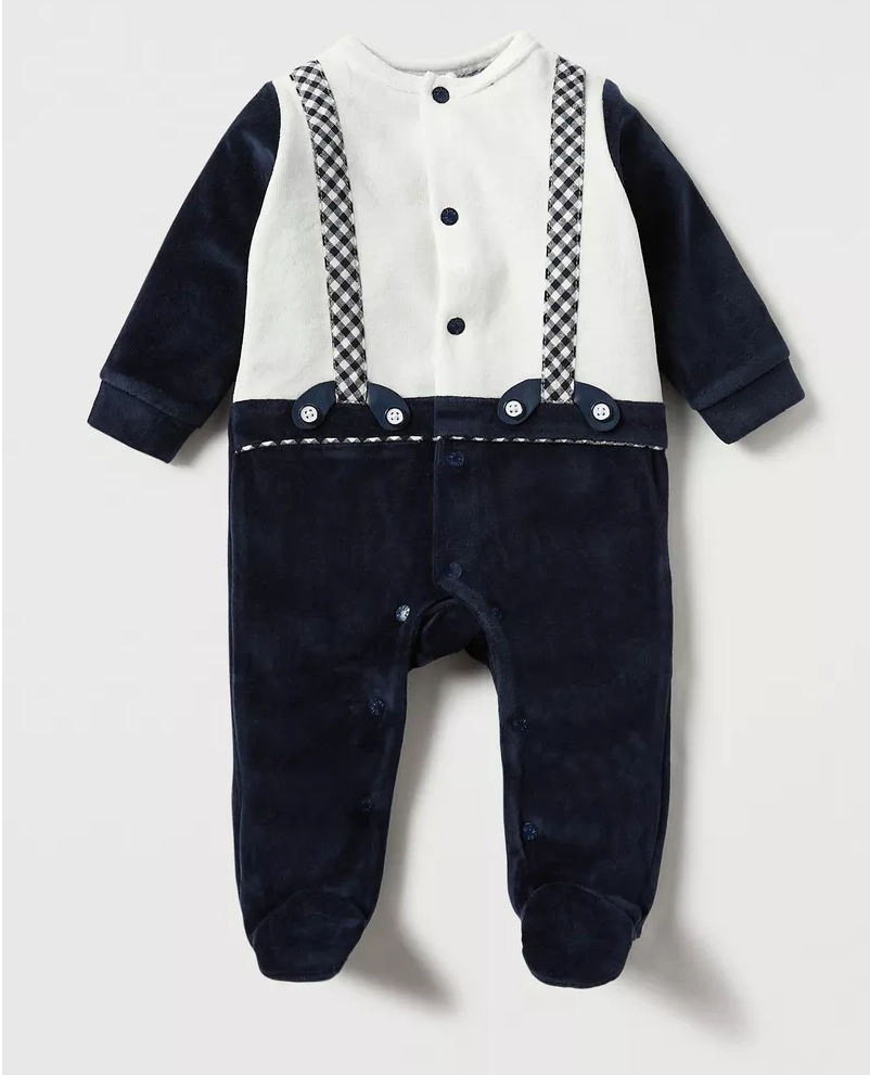 Giggles Formal Velour Sleepsuit